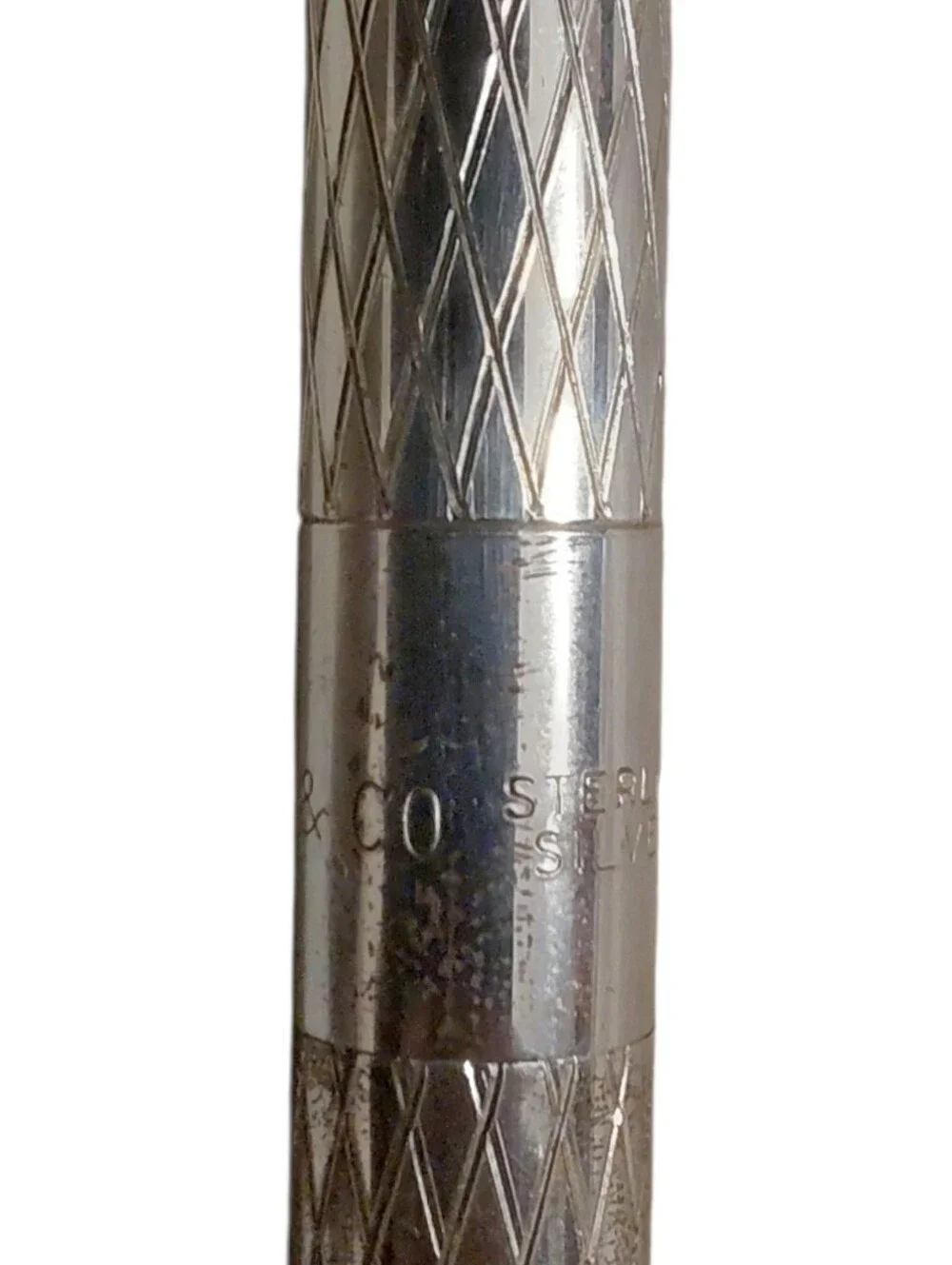 Tiffany & Co. Vintage Sterling Silver Crosshatch / Diamond Design Pen Set
